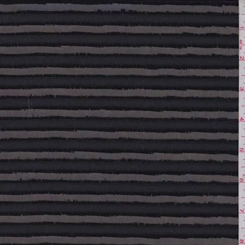 2 1/4 YD PC-Black Eyelash Stripe Polyester Fabric