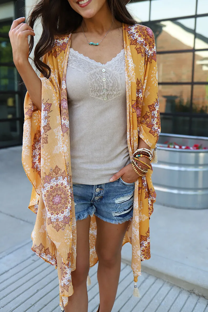 Bali Sunset Bohemian Mandala Kimono