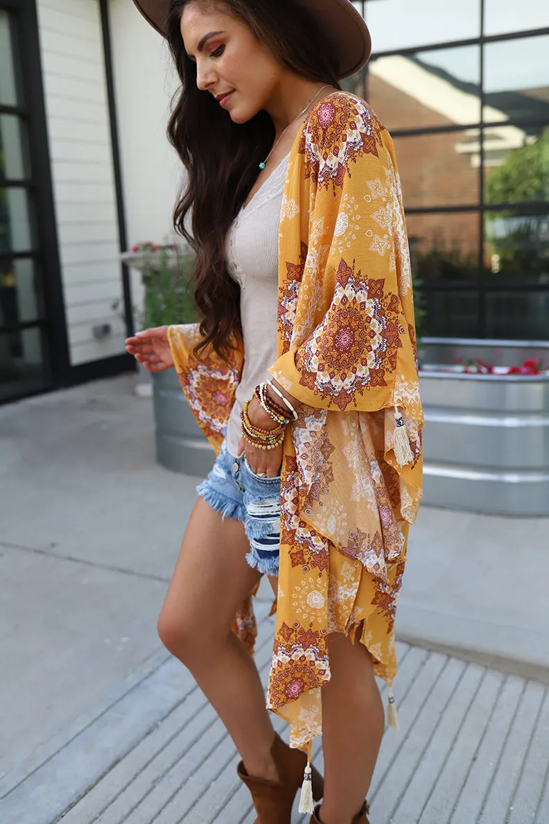 Bali Sunset Bohemian Mandala Kimono