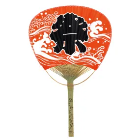 Bamboo Uchiwa Fan Matsuri Red