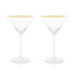 Belmont: Gold & Crystal Martini Glasses (VISKI)