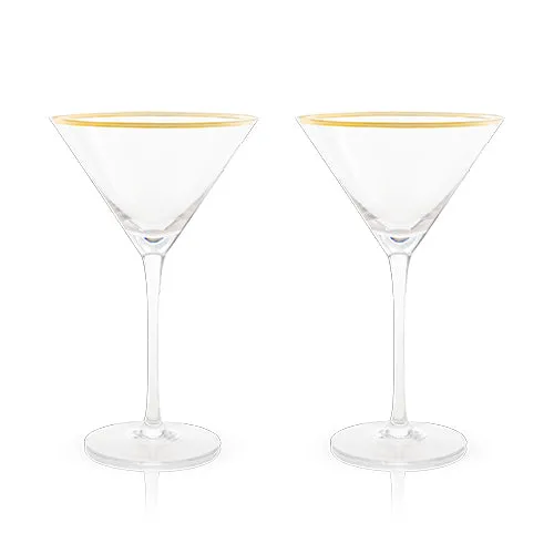 Belmont: Gold & Crystal Martini Glasses (VISKI)