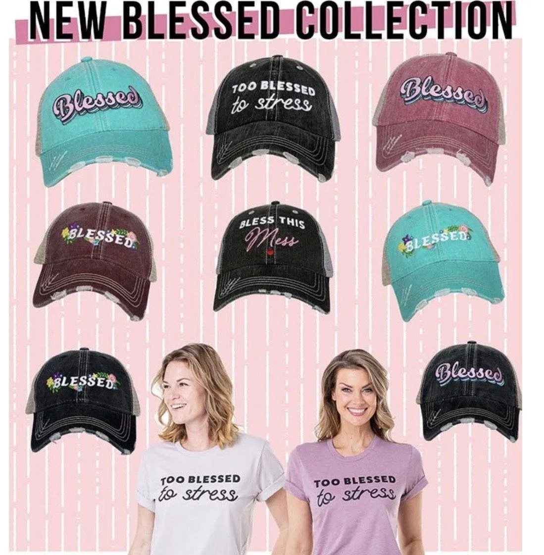 Blessed T-shirts Blessed hot mess Too blessed to stress