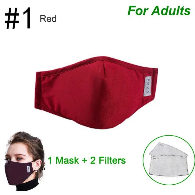 Cotton PM2.5 Black mouth Mask anti dust mask Activated carbon filter Windproof Mouth-muffle bacteria proof Flu Face masks Care