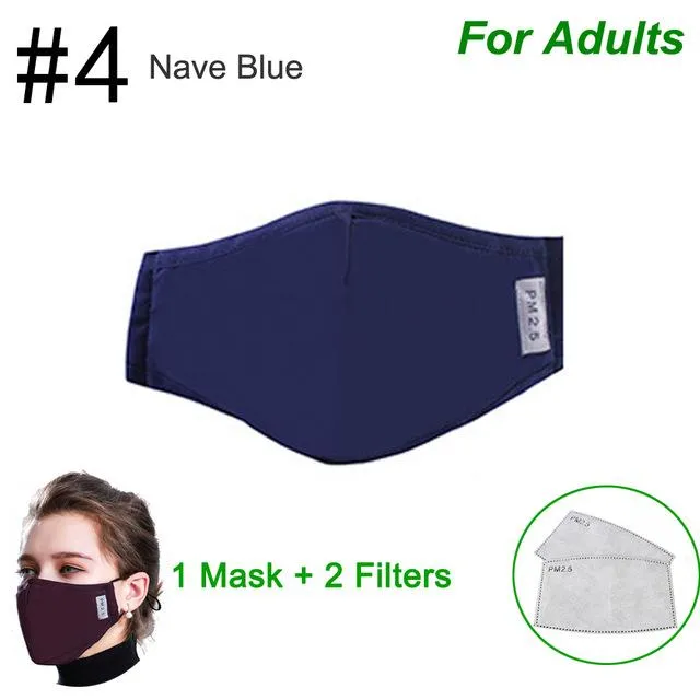 Cotton PM2.5 Black mouth Mask anti dust mask Activated carbon filter Windproof Mouth-muffle bacteria proof Flu Face masks Care