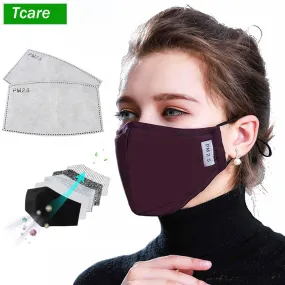 Cotton PM2.5 Black mouth Mask anti dust mask Activated carbon filter Windproof Mouth-muffle bacteria proof Flu Face masks Care