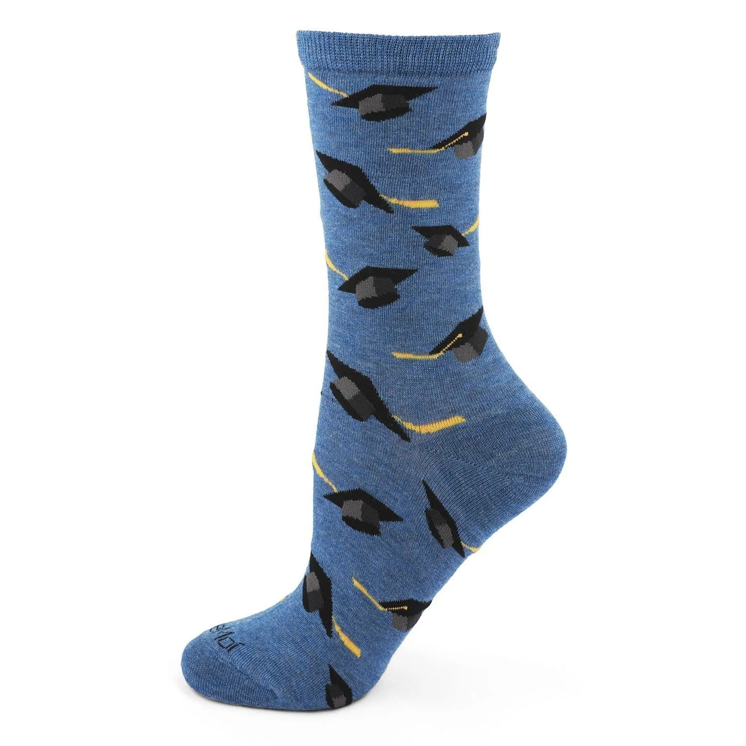 Denim Graduation Cap Crew Socks