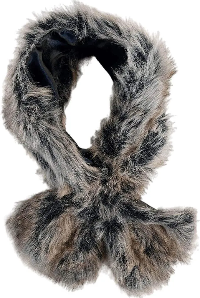 Elegant Faux Fur Winter Scarf Wrap Collar Shawl for Women Paris Style Neck Warmer Perfect for Parties Weddings and Special Occasions One Size by Sock Stack