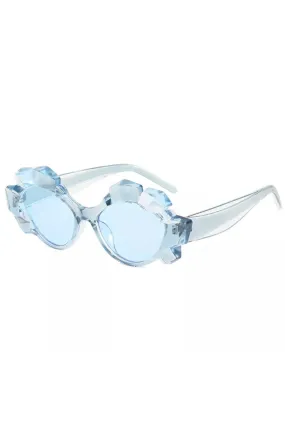 Fashion Blue Crystal Frame Glasses