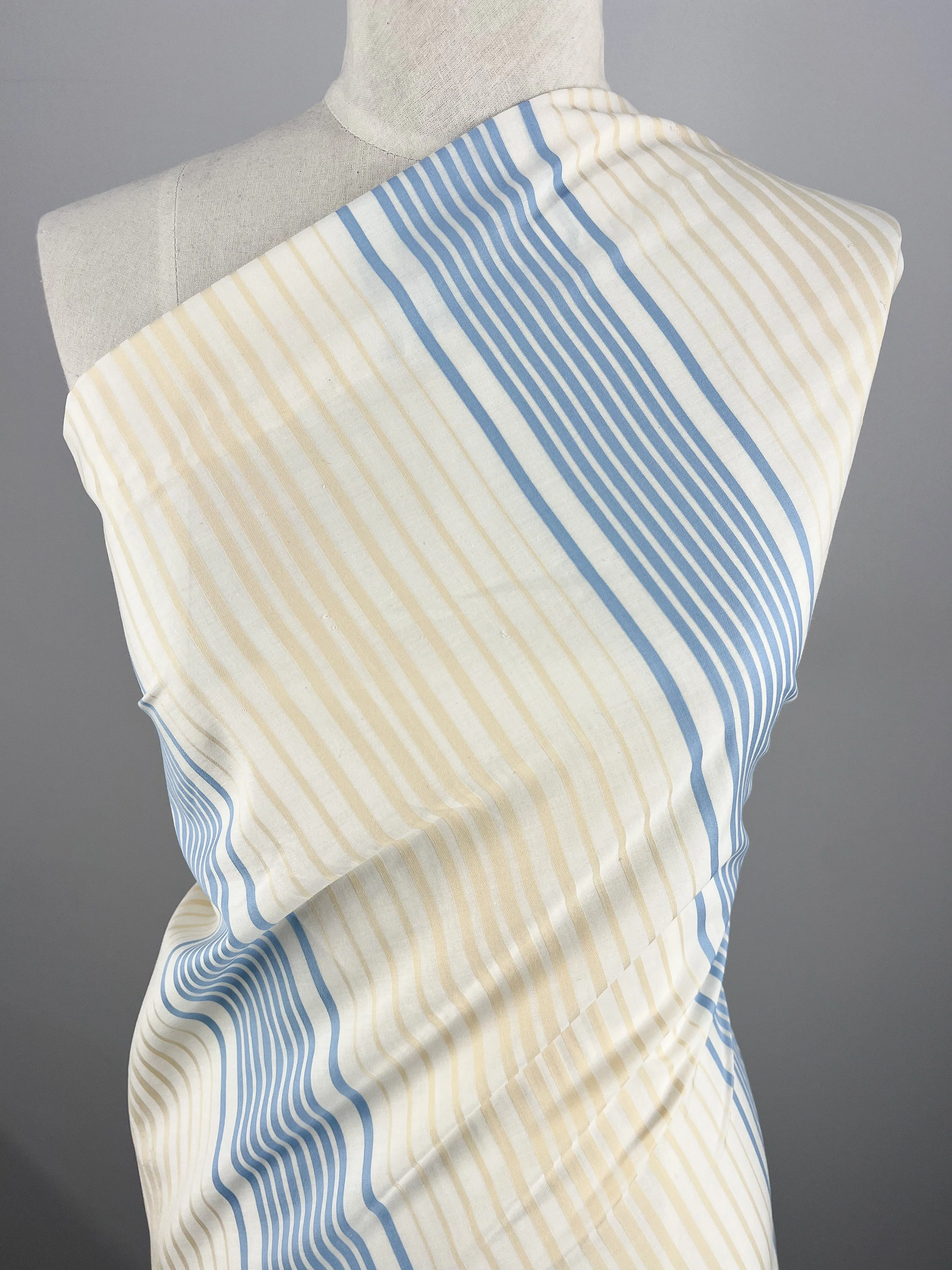 GOTS Cotton - Buttercream Stripe - 160cm