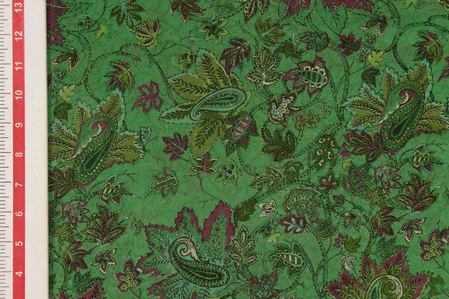 Green Printed Silk Georgette Fabric