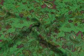 Green Printed Silk Georgette Fabric