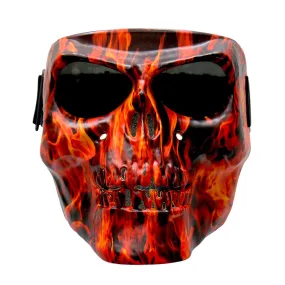 Hot Leathers FMP1002 'Flame Skull' Polypro Face Mask with Smoke Lenses