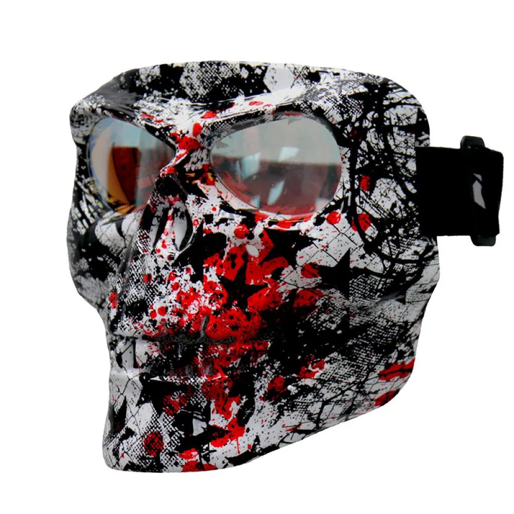 Hot Leathers FMP1003 "Star Skull" Polypro Face Mask with G-Tech Lenses