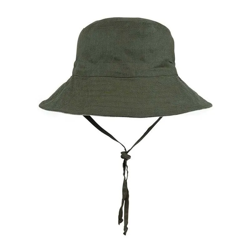 Kids Reversible Sun Hat - Noah / Olive