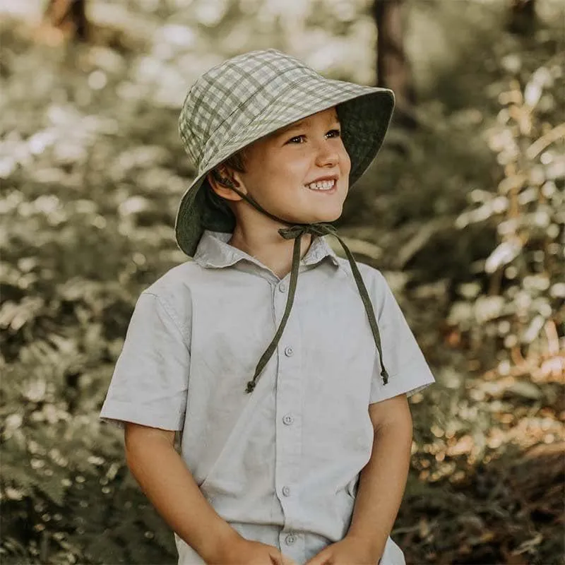 Kids Reversible Sun Hat - Noah / Olive