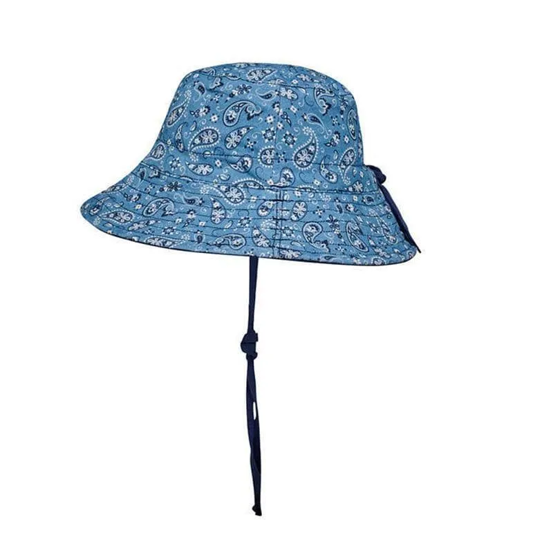 Kids Reversible Sun Hat - Paisley / Indigo