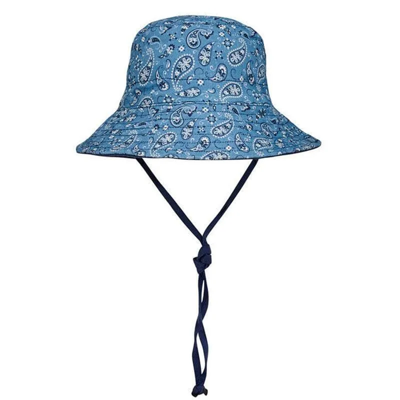 Kids Reversible Sun Hat - Paisley / Indigo