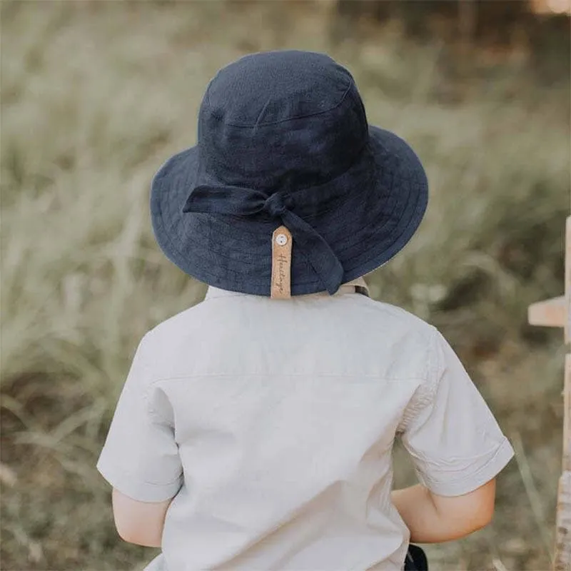 Kids Reversible Sun Hat - Paisley / Indigo