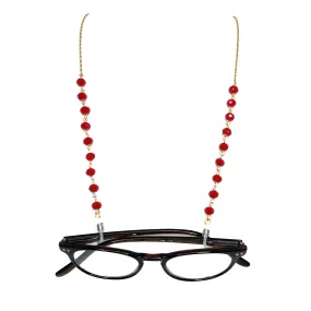 LAST CHANCE 40% OFF- Glasses Crystal Chain - Red