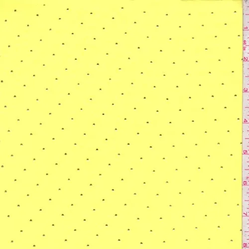 Lemon/Metallic Gold Pin Dot Chiffon Fabric