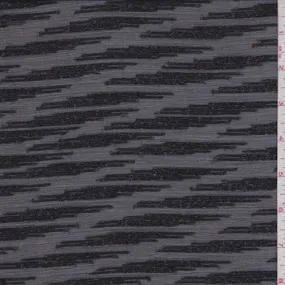 Metallic Black Lightning Stripe Chiffon Fabric