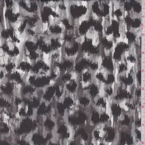 Pewter/Black Animal Print Chiffon Fabric