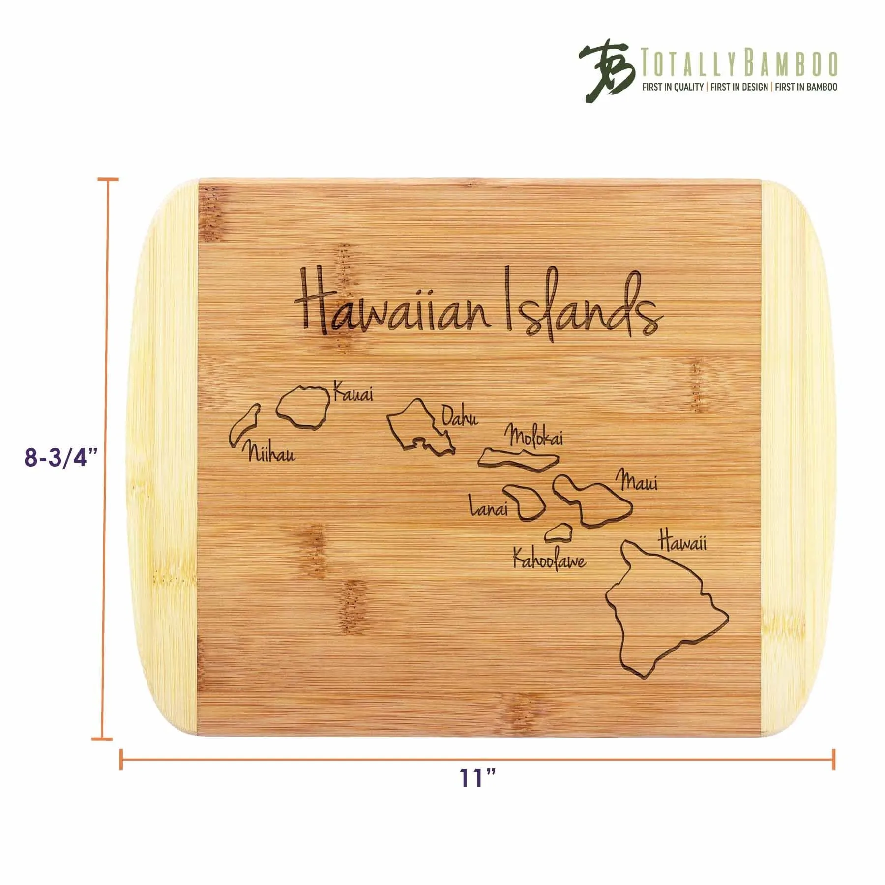 "Hawaiian Islands" Engraved Cutting Board, 11" x 8-3/4"