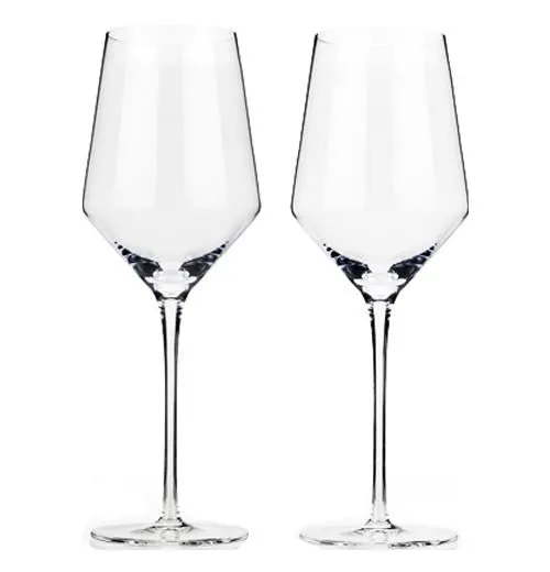 "Raye Angled Crystal" Chardonnay Glasses (Set of 2)