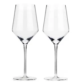 "Raye Angled Crystal" Chardonnay Glasses (Set of 2)