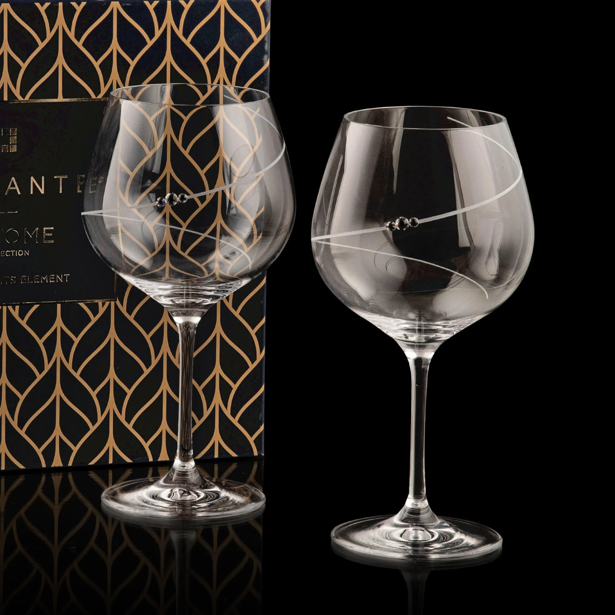 Silhouette Gin Glasses – Set of 2 in a Premium Gift Box - Made in United Kingdom