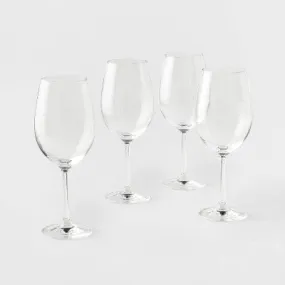 Threshold Signature Crystal White Wine Glasses Set of 4 Long Stem Glasses 17.1oz